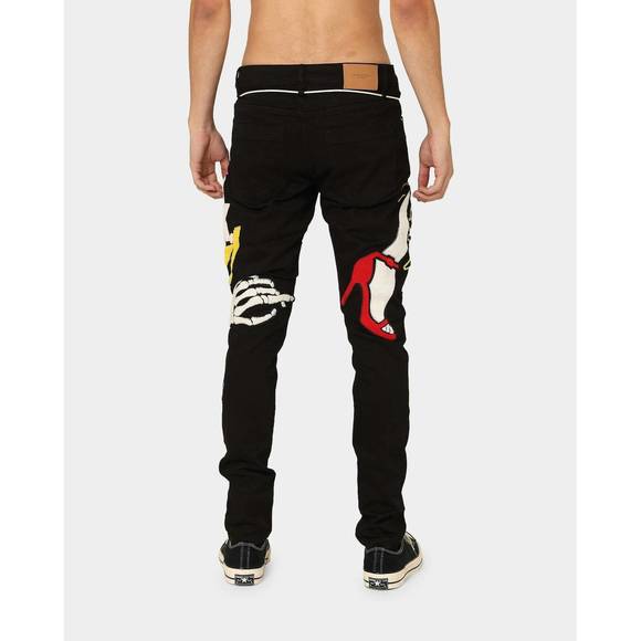 NEW LIFTED ANCHORS men's boulevard puff print denim pant in black wash - Picture 3 of 6